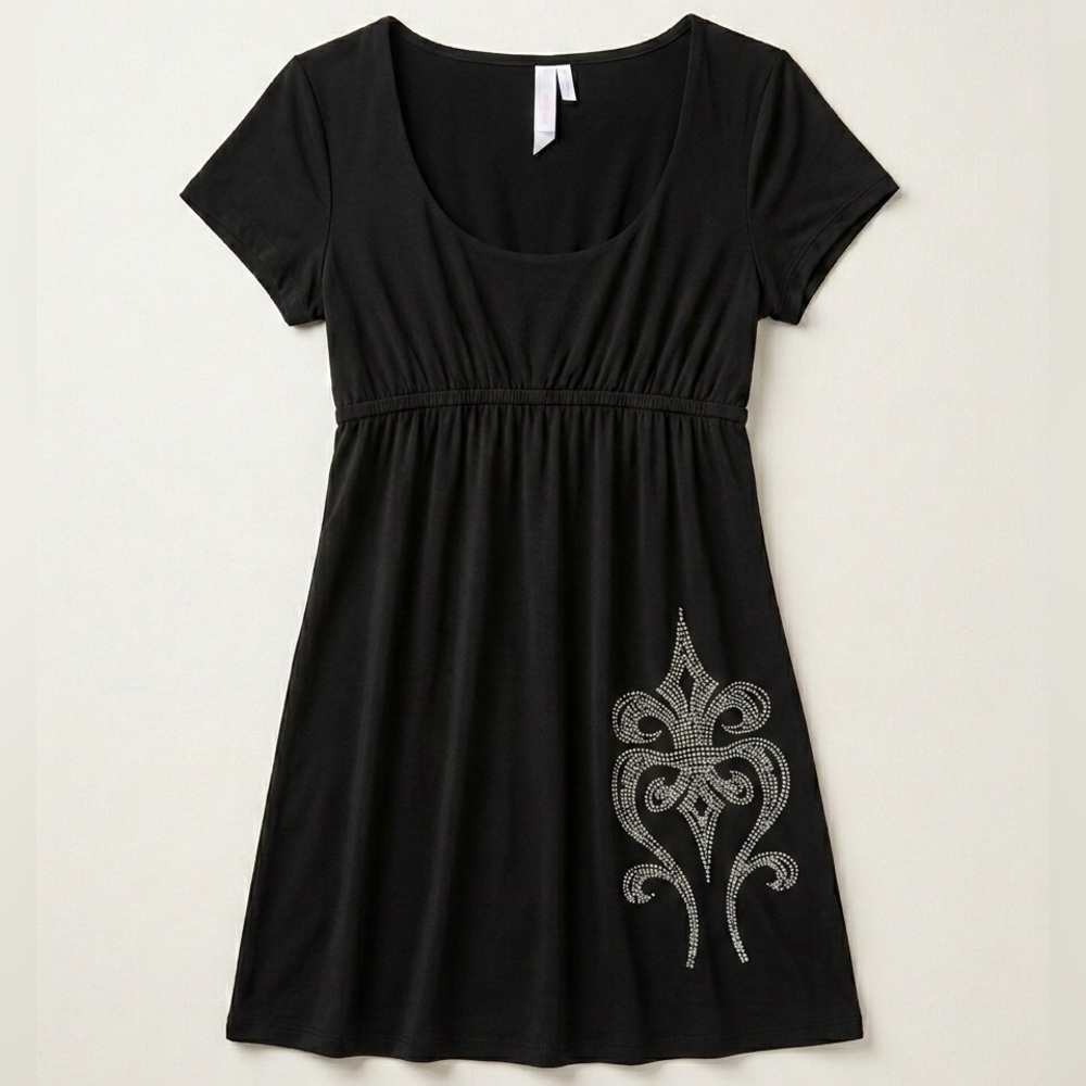 Y2K Mcbling Dress with Silver Embellishment